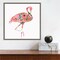 Summer Glow (Pink Flamingo) by Eva Watts 16-in. W x 16-in. H. Canvas Wall Art Print Framed in Grey